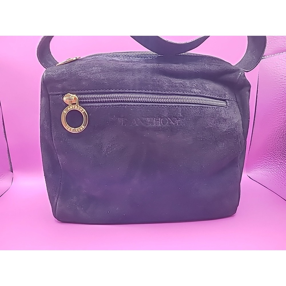T. Anthony Suede Small Carry-on Shoulder Bag Cosmetic Bag - Picture 4 of 14